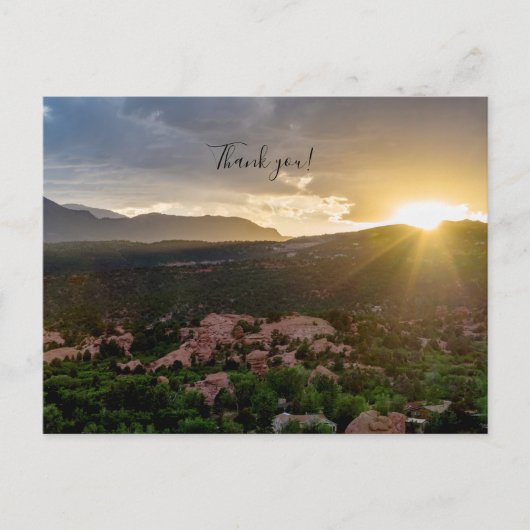 Pikes Peak Sunset Haze Danke Postcard Postkarte (Vorderseite)