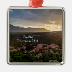 Pikes Peak Sunset Haze Premium Ornament Aus Metall