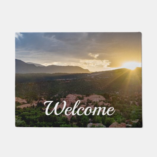 Pikes Peak Sunset Haze Welcome Doormat Fußmatte (Vorderseite)