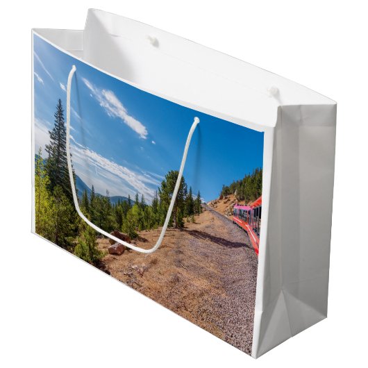 Pikes Peak Trai Ride Große Geschenktasche Geschenktüte (Vorderseite Schrägansicht)