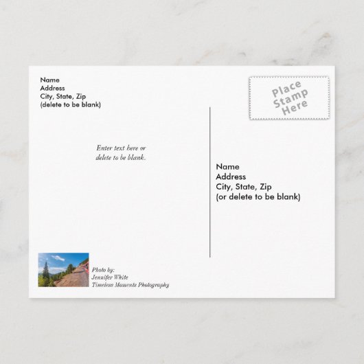 Pikes Peak Train Ride Denken Sie an Ihre Postkarte (Rückseite)