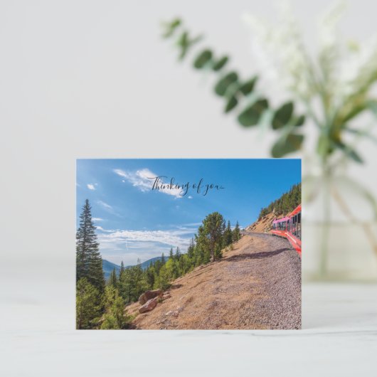 Pikes Peak Train Ride Denken Sie an Ihre Postkarte (Stehend Vorderseite)