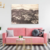 Pikes Peak Winter Landscape Pen/Pencil Drawing Leinwanddruck (Insitu (Wohnzimmer))