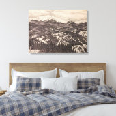 Pikes Peak Winter Landscape Pen/Pencil Drawing Leinwanddruck (Insitu (Schlafzimmer))