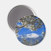 Pikes Peak Winterschnee Bedecktes Fraktal Kunst Magnet (Vorderseite/Rückseite)