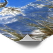 Pikes Peak Winterschnee Bedecktes Fraktal Kunst Poster (Ecke)