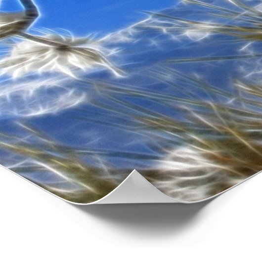 Pikes Peak Winterschnee Bedecktes Fraktal Kunst Poster (Ecke)