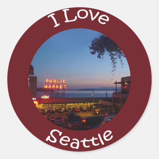 Pikes Place Market Runder Aufkleber (Vorderseite)