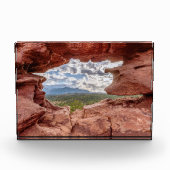 Pikes spitzen sich durch eine Felsenhöhle Fotoblock (Vorderseite)
