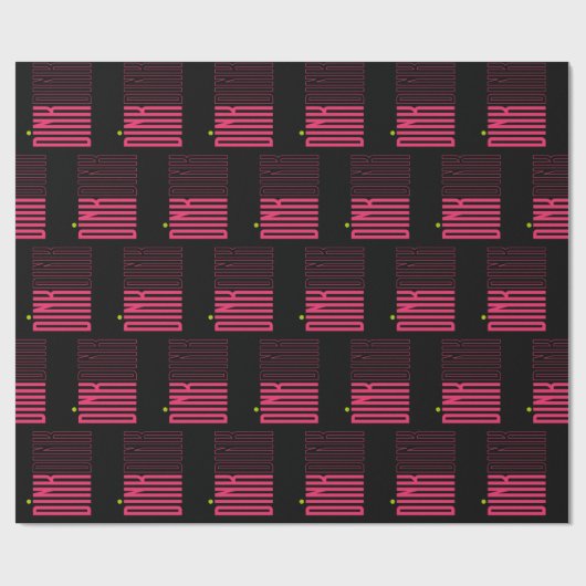 Pikleball-rosa-farbenes Papiermuster Geschenkpapier (Flach)