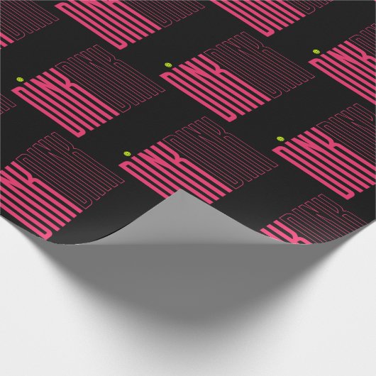 Pikleball-rosa-farbenes Papiermuster Geschenkpapier (Ecke)