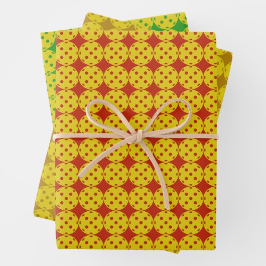 Pikleball Wrapping Paper - 3 Musterblätter Geschenkpapier Set (Beispiel)