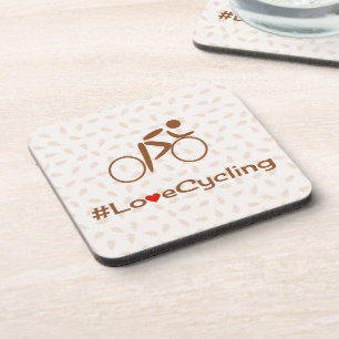 Piktogramm-Slogan für Liebe braun Untersetzer