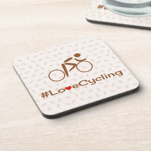 Piktogramm-Slogan für Liebe braun Untersetzer (Linke Seite)