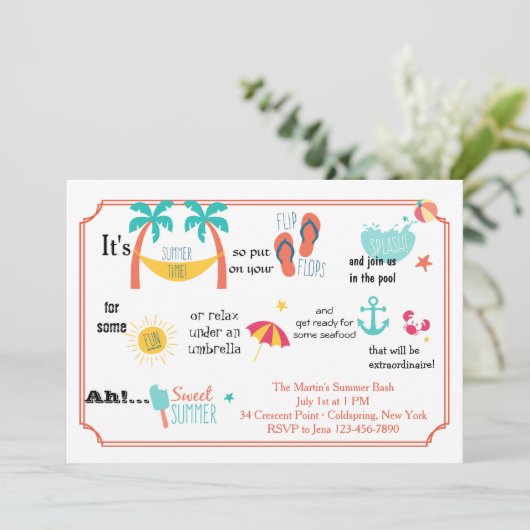 Piktogramm Sommerzeit Einladung (Stehend Vorderseite)