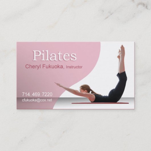 Pilates Anweisung (pink) - Gewohnheit Visitenkarte (Vorderseite)