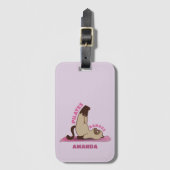 Pilates Badass Workout Kitty Cat Gepäcktag Gepäckanhänger (Vorderseite Vertikal)