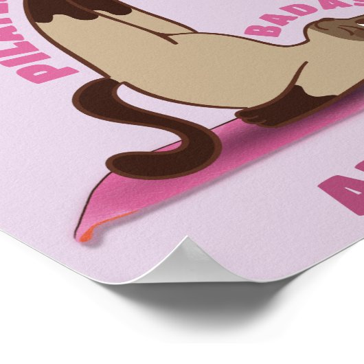 Pilates Badass Workout Kitty Cat Poster (Ecke)