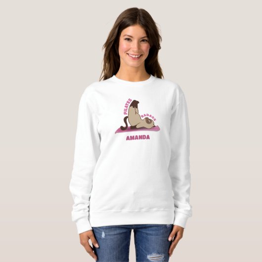 Pilates Badass Workout Kitty Cat Sweatshirt (Vorne ganz)