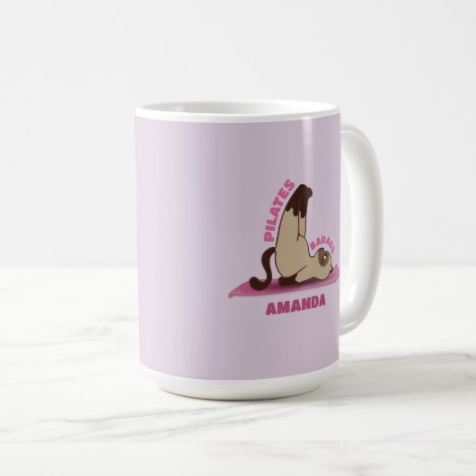 Pilates Badass Workout Kitty Cat Tasse (VorderseiteRechts)