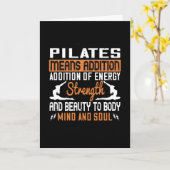 Pilates bedeutet Zusatz von Energie und Soul Karte (Gelbe Blume)