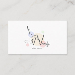 Pilates Buchstabe W Pose Monogramm Buchstabe W Visitenkarte