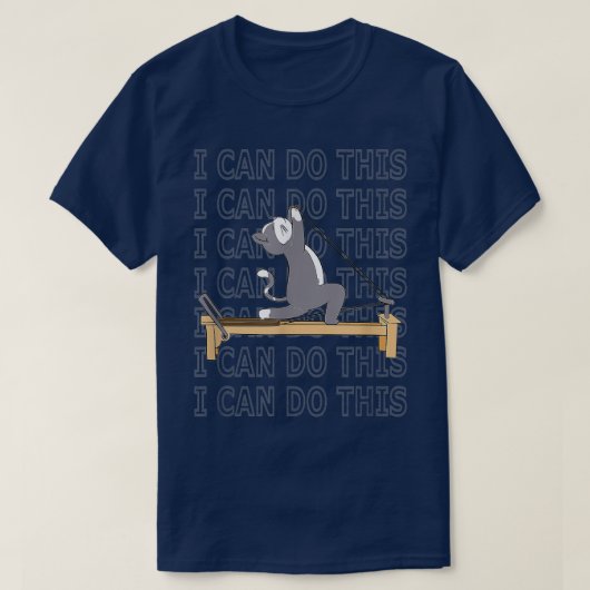 Pilates cat Reformer Pilates Ich kann das motivier T-Shirt (Design vorne)