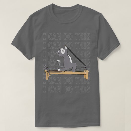 Pilates cat Reformer Pilates Ich kann das motivier T-Shirt (Design vorne)