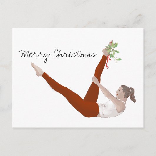 Pilates Christmas Card Feiertagspostkarte (Vorderseite)