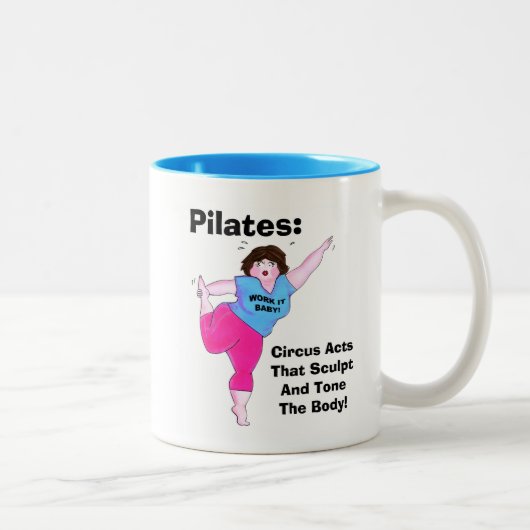 "PILATES- Circus Acts" Zweifarbige Tasse (Rechts)