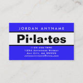 Pilates Class Instructor Bold Blue and White Visitenkarte (Rückseite)
