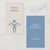 Pilates Classes Simple Sky Blue Logo Visitenkarte (Vorne/Hinten)
