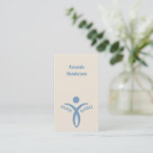 Pilates Classes Simple Sky Blue Logo Visitenkarte (Stehend Vorderseite)