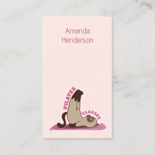 Pilates Classes Workout Kitty Cat Visitenkarte (Vorderseite)