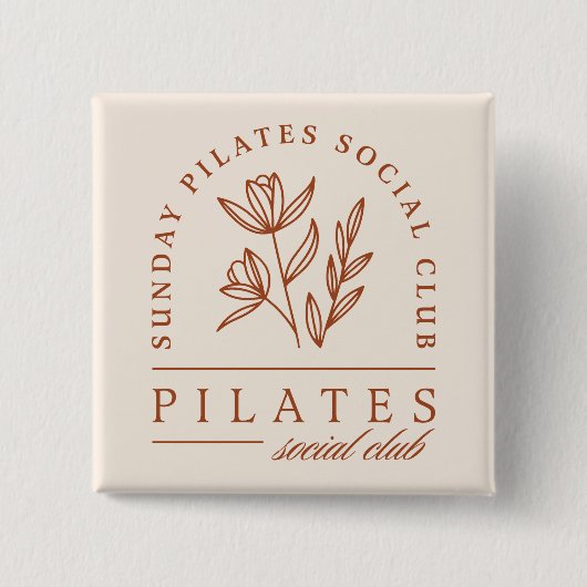 Pilates Club sunday boho ästhetische Button (Vorderseite)