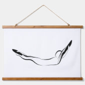 Pilates Double Leg Stretch Pose - Mat Wandteppich Mit Holzrahmen (Vorne)