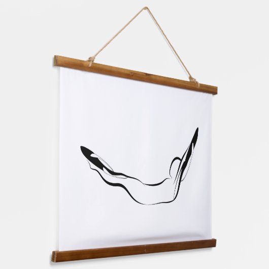 Pilates Double Leg Stretch Pose - Mat Wandteppich Mit Holzrahmen (Gewinkelt)