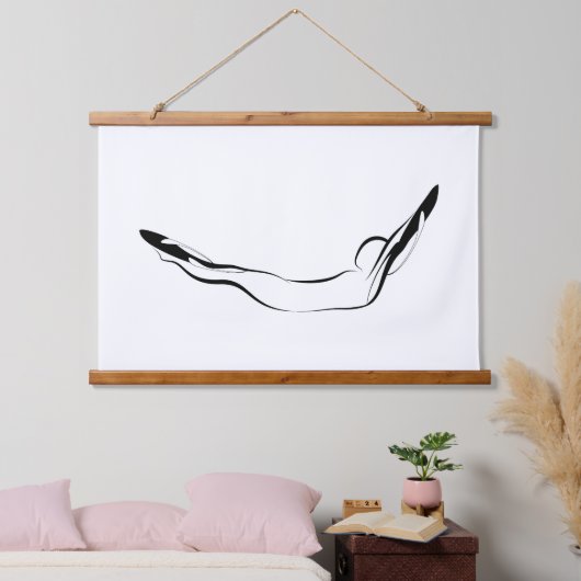 Pilates Double Leg Stretch Pose - Mat Wandteppich Mit Holzrahmen (Schlafzimmer)