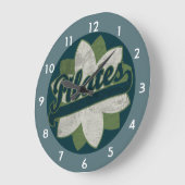 Pilates Flower Große Wanduhr (Winkel)