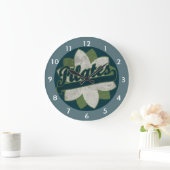 Pilates Flower Große Wanduhr (Zuhause)