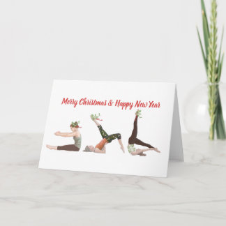 Pilates Frohe Weihnachten und glückliche Neujahrsk Karte