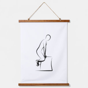 Pilates Frosch Blick nach Innen Pose - Wunda Chair Wandteppich Mit Holzrahmen