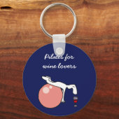 Pilates für Weinliebhaber Schlüsselanhänger, lila Schlüsselanhänger (Vorderseite)