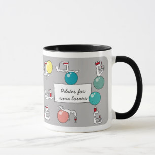 Pilates für Winelovers Tasse, grau Tasse