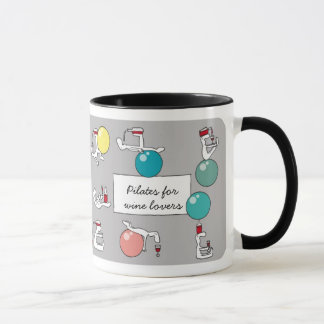Pilates für Winelovers Tasse, grau Tasse