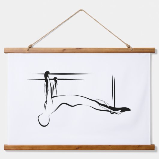 Pilates Hanger Pull Up Pose - Cadillac Wandteppich Mit Holzrahmen (Vorne)