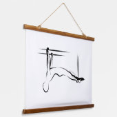 Pilates Hanger Pull Up Pose - Cadillac Wandteppich Mit Holzrahmen (Gewinkelt)