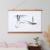 Pilates Hanger Pull Up Pose - Cadillac Wandteppich Mit Holzrahmen (Schlafzimmer)