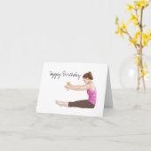 Pilates Happy Birthday Card mit Cocktail Karte (Gelbe Blume)