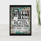 Pilates Instructor Grußkarte - Funny Retro Karte (Vorderseite)
